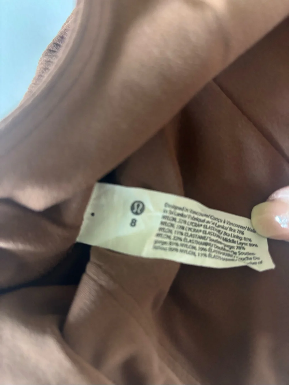 Lululemon Align Ribbed Bra Light Support Size 8 C/D Cup Roasted Brown
